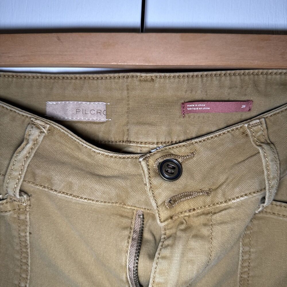Anthropology Pilcro The Wanderer Straight Leg Pants Utility Cargo Tan | Wmn's 29 - Picture 3 of 12